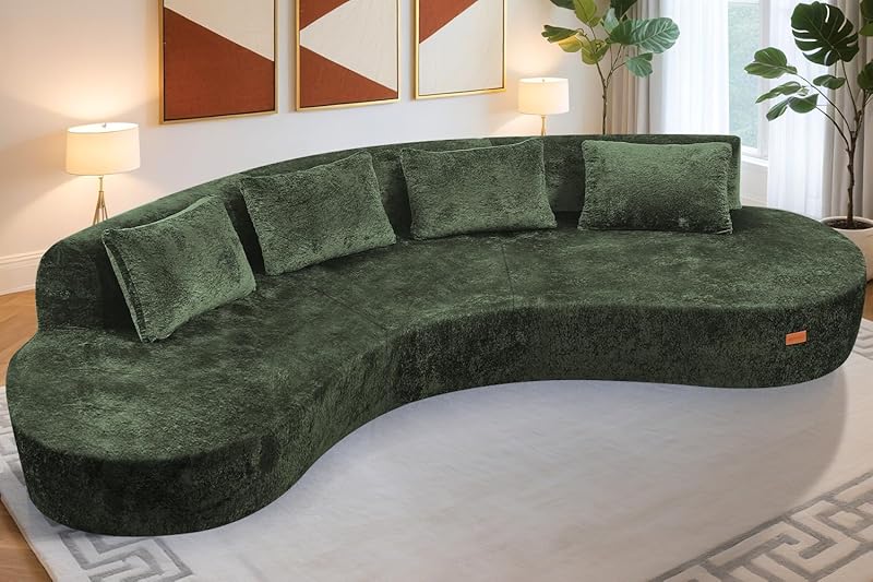 Homguava Sectional Upholstered Oversized Required Green